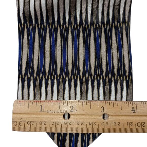 Ottimo Uomo Grey Blue Tie Necktie Traditional - Picture 2 of 4